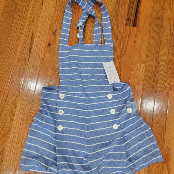 Vintage style Chambray stripe romper shortalls NWT - Picture 3 of 5